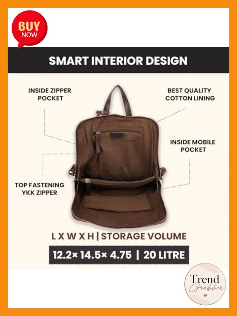 Premium Genuine Leather Suede Backpack Woven Front Everyday